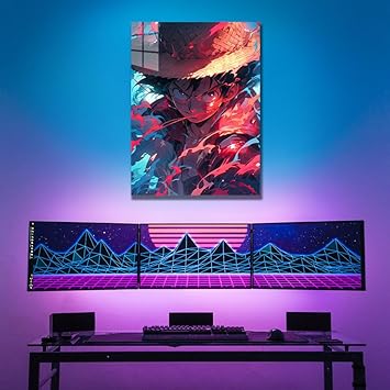 Red Hawk-Luffy- HD Shining Metal Poster