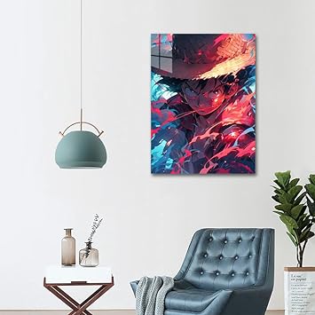 Red Hawk-Luffy- HD Shining Metal Poster