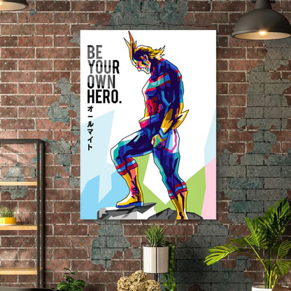 All Might Quote-Artwork HD Shining Metal Poster