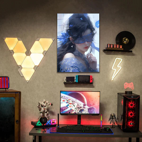 Blindfolded Ancient Style Beauty- HD Shining Metal Poster