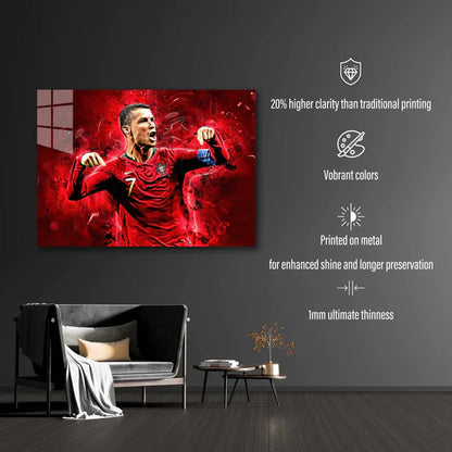 Cristiano Ronaldo Portugal - HD Shining Metal Poster