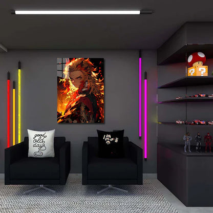 B00060-🎃Halloween Rengoku Kyoujurou- HD Shining Metal Poster