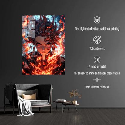 Tanjiro Kamado Fire Poster -Artwork
